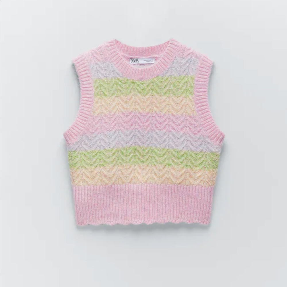 Zara striped pastel sweater vest